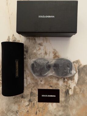 Dolce & Gabbana Black Sunglasses Set with Branded Case